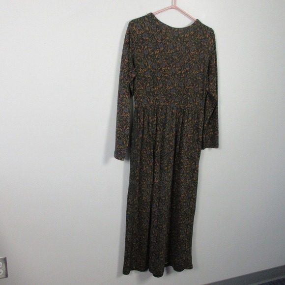 LL Bean Long Sleeve Maxi Dress S Floral Cottagecore Cotton Boho Vtg Grandma 504 - Picture 2 of 13